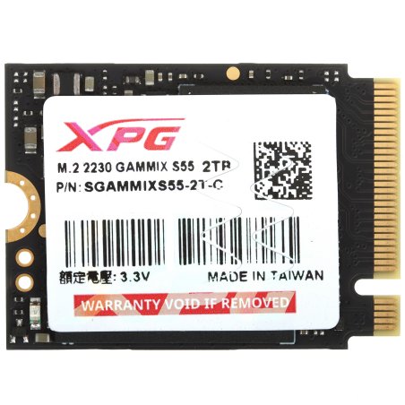 Накопитель SSD ADATA XPG GAMMIX S55, 2000 Gb, PCIe 4.0 x4, M.2 2230, NVMe, R/W 5000/3200, без радиатора