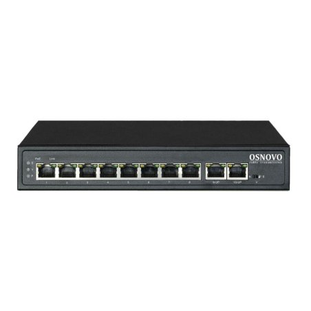 Коммутатор Passive PoE OSNOVO SW-21000/A(120W), 8*10/100 Base-T+ 2*10/100 Base-T Uplink, до 30W на порт