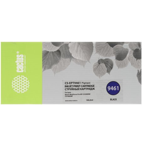 Картридж струйный Cactus CS-EPT9461 (T9461) черный пигментный (180 мл) для Epson WF-C5290DW/WF-C5790DW
