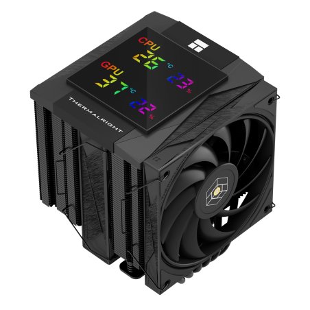 Кулер для процессора Thermalright Royal Knight 120 SE (4-pin PWM, 155мм, Ni/Cu, 6x6мм, 2x120мм, 66.17CFM/59CFM, 25.6dBA/26.1dBA, 1500RPM/1800RPM, S: 1200, 1700, 1851, 115X, AM4, AM5, silver, black)