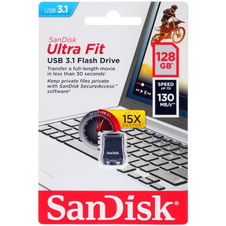 Флешка USB Sandisk 128Gb ULTRA FIT SDCZ430-128G-G46 USB3.1 черный