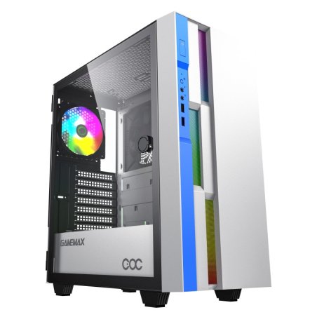 Компьютерный корпус GameMax Brufen C3 WB без БП, MidiT, ATX, Бело-гол, Зак. стекл., USB 3.0, 1*120; 1*140мм вент.