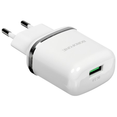 Сетевое зарядное устройство BOROFONE BA36A High speed QC 3.0 один порт USB, 5V, 3.0A, белый