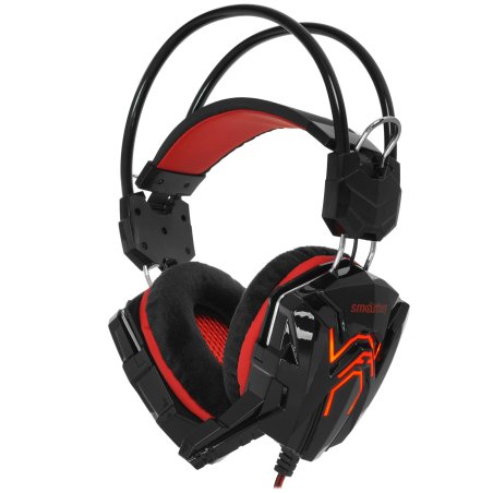 Игровая гарнитура RUSH COBRA, динамики 40мм, велюровые амбушюры, черный/красный (SBHG-1300)