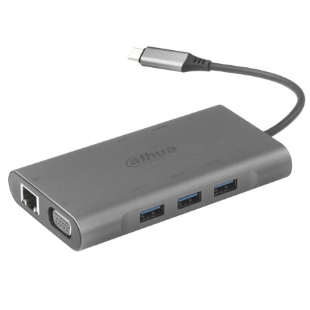 Док станция Dahua 9 in 1 USB 3.1 Type-C to USB 3.0 + HDMI + RJ45 + VGA + SD/TF +PD Docking Station