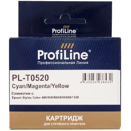 Картридж струйный ProfiLine PL-T0520 для принтеров Epson Stylus Color 400/600/800/850/860/1520 Cyan/Magenta/Yellow 25 мл