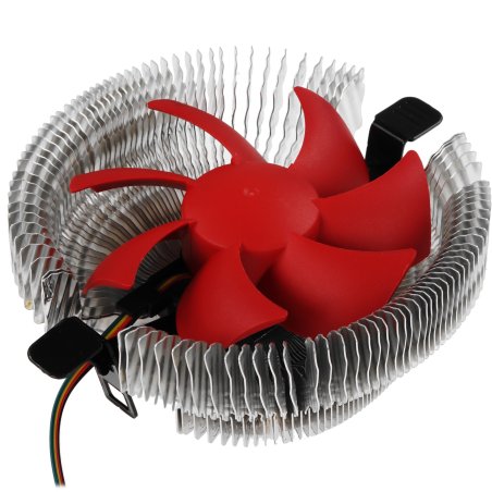 Кулер для процессора Crown CM-91PWM v2 серебристый/красный, 90 мм, алюминий, 2000 об/мин, 20 дБ, 4 pin, 125 Вт, 57 мм