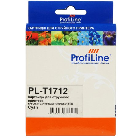Картридж струйный ProfiLine PL-T1712 для Epson XP-33/103/203/207/303/306/313/406 экономичный повышенной емкости Cyan водн