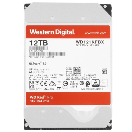 Жесткий диск WD Original SATA-III 12Tb WD121KFBX Red Pro (7200rpm) 256Mb 3.5"
