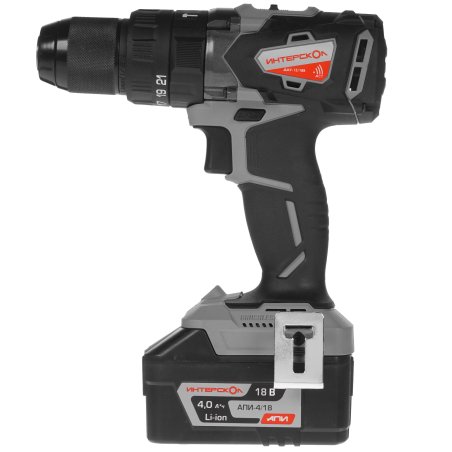 Дрель-шуруповерт аккумуляторная ИНТЕРСКОЛ ДАУ-13/18В, Аккумуляторный, 18В, Ударный, Кейс