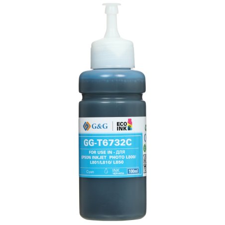 Чернила G&G GG-T6732C голубой100мл для Epson L800, L805, L810, L850