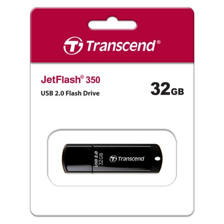 Флешка USB Transcend JetFlash 350 (TS32GJF350), 32Gb, USB 2.0, R/W 15/7, черный