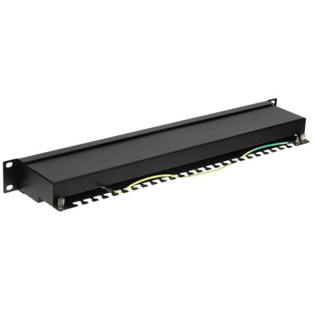 Патч-панель FTP 19" 24 port кат.5e ExeGate разъем KRONE&110 (dual IDC), 1U, RoHS, черный