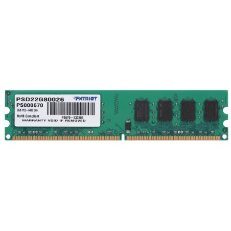 Оперативная память Patriot, DDR2, 2Gb (1x2 GB), 800 MHz, CL6, DIMM