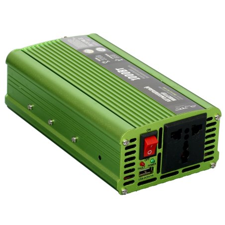 Автомобильный инвертор (преобразователь) постоянного тока 12В в переменный ток 220В, модель QUMO QAI-902-1000 (Inv 002), максимальная выходная мощность 1000Вт, встроенный разъем USB