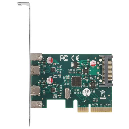 Контроллер ExeGate EXE-313 PCI-Ex4, 2*USB3.1 Type-C ext, разъем доп.питания (OEM)