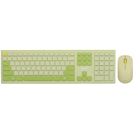 Комплект клавиатура + мышь Acer OCC205 беспроводной USB, 1200 dpi, зеленый/желтый