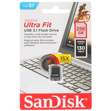 Флешка USB Sandisk 256Gb ULTRA FIT SDCZ430-256G-G46 USB3.1 черный