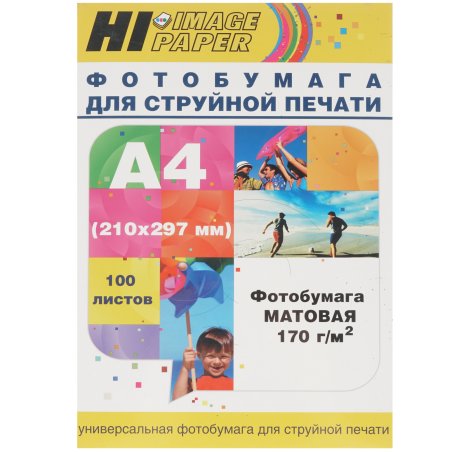 Фотобумага матовая односторонняя (Hi-image paper) A4, 170 г/м, 100 л.