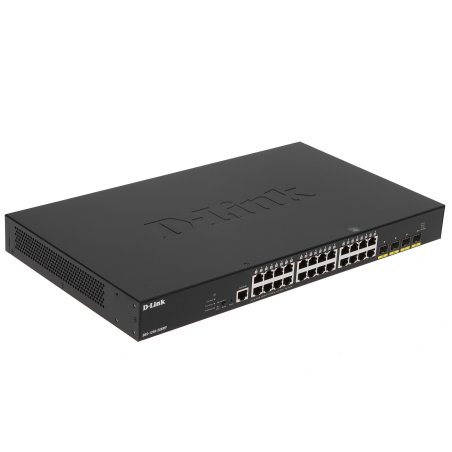 Коммутатор D-Link DGS-1250-28XMP/A1A, L2 Smart Switch with 24 10/100/1000Base-T ports and 4 10Gbase-X SFP+ ports (24 PoE ports 802.3af/802.3at (30 W), PoE Budget 370W).16K Mac address, 802.3x Flow Control, 4K