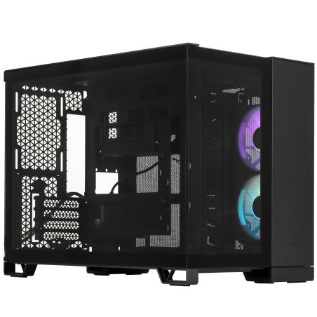 Компьютерный корпус без блока питания Case Corsair iCUE LINK 2500X RGb, Midi-Tower, TG, 2x120мм RGb, 2xUSB-A 3.2, 1xUSB 3.2 Type-C, mATX, mITX черный