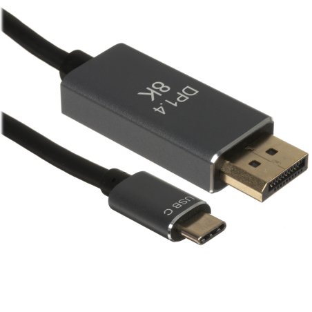 Кабель-адаптер VCOM USB Type-Cm --> DP1.4v (m) 8K@60Hz, 1,5 м, Alum Shell