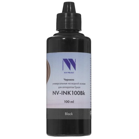 Чернила NVPrint универсальные на водной основе NV-INK100Bk для аппаратов Epson (100 ml) черный совместимые