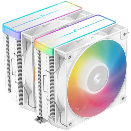 Кулер для процессора DEEPCOOL AG620 WH ARGb V2 LGA20XX/1700/1200/115X/AM5/AM4 (9шт/кор, TDP 260W, PWM, ARGb DUAL Fan 120мм, 6 тепл. трубок, белый) RET