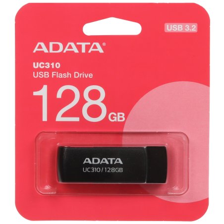 Флешка USB ADATA UC310 (UC310-128G-RBK), 128Gb, USB 3.2 Gen 1, R/W 100/30, черный