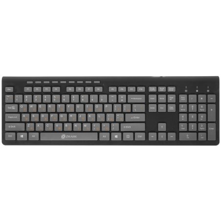 Клавиатура проводная Oklick 420MRL черный USB slim Multimedia LED