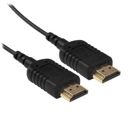 Кабель HDMI Wize WAVC-HDMIUS-1M 1 м, v.2.0, 19M/19M, 4K/60 Hz 4:4:4, 36 AWG, HDCP 2.2,ультратонкий, позол.разъемы, черный, пакет