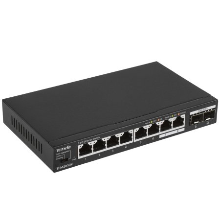 Сетевой коммутатор Tenda TEM2010X Настольное исполнение 8x10Base-T / 100Base-TX / 1000Base-T 2xSFP+ 12 Вт TEM2010X