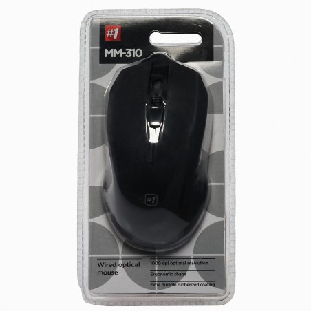 Мышь проводная Defender MM-310 черный, 1000 dpi, USB, кнопки - 3