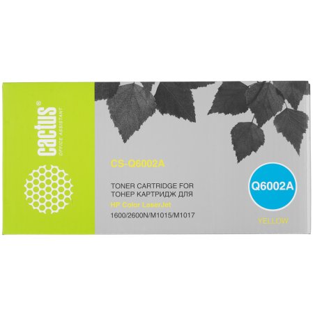 Картридж лазерный Cactus CS-Q6002A желтый (2000 стр.) для HP 1600/2600N/M1015/M1017