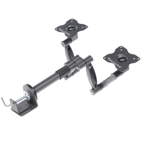 Настольное наклонно-поворотное крепление Kromax OFFICE-5, для 2-х LCD мониторов 13"-32", 5 ст. свободы, 3D вращение, VESA 75/100, max 2х6 кг GREY