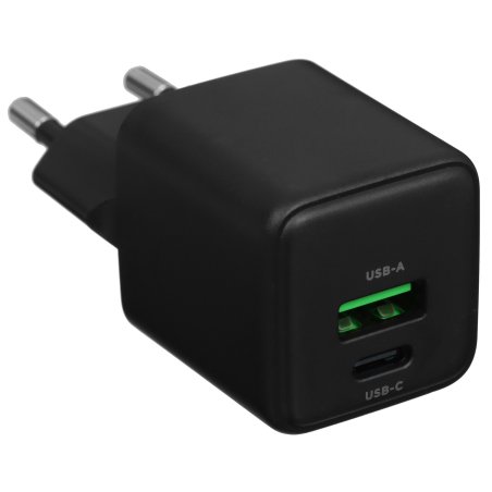 Сетевое зарядное устройство Rexant с двумя портами USB-A и Type-C, 20Вт GaN