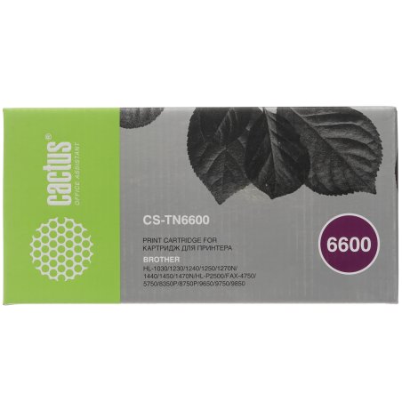 Картридж лазерный Cactus CS-TN6600 черный (6000 стр.) для Brother HL-1030/1230/1240/1250/1270N/1440/1450/1470N