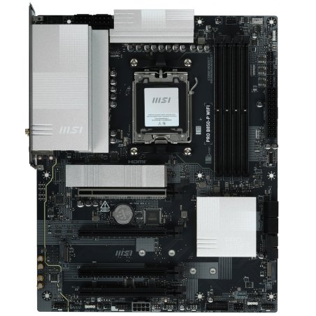 Материнская плата MSI PRO B850-P WIFI, AM5, AMD B850, 4xDDR5, 4xSATA, 3xM.2, 1xPCIe 5.0 x16, 1xPCIe 4.0 x4, 2xPCIe 3.0 x1, 1xHDMI, 1x5Gb LAN, Wi-Fi 7, 4xUSB 2.0, 1xUSB 3.2 Gen 1, 1xUSB 3.2 Gen 2, 2xUSB-C 3.2 Gen 2, 2x3.5 мм, 7.1, ATX