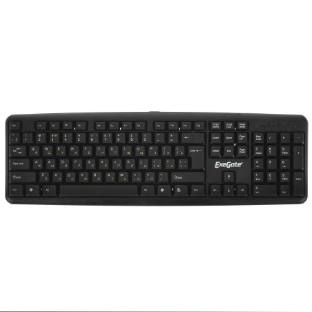 Клавиатура проводная ExeGate Professional Standard LY-331L2 (USB, полноразмерная, влагозащищенная, 104кл., Enter большой, длина кабеля 2,2м, черная, Color Box)