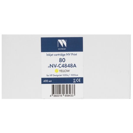 Картридж струйный NVPrint 80 (NV-C4848A) Yellow для HP DesignJet 1050c, 1055cm (400 мл)