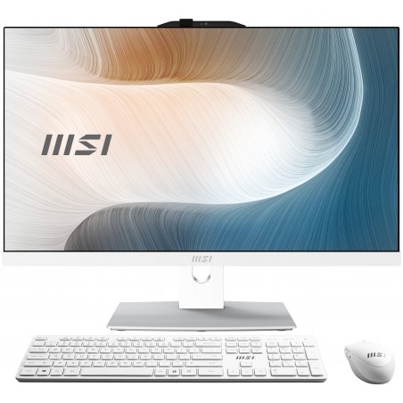 Моноблок MSI Modern AM242P 1M-1024XRU 23.8" Full HD Core 5 120U (1.4) 8Gb SSD512Gb HDG без ОС GbitEth WiFi BT 120W клавиатура мышь Cam белый 1920x1080