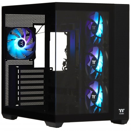 Компьютерный корпус Thermaltake View 380 TG ARGb черный без БП ATX 6x120мм 2x140мм 1x200мм 2xUSB3.0 audio bott PSU