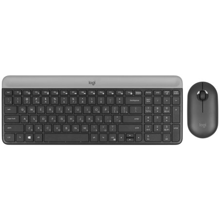 Комплект беспроводной клавиатура+мышь Logitech Slim Wireless Desktop MK470 черный
