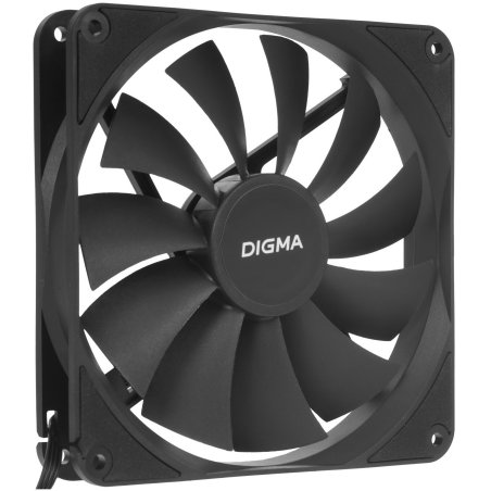Вентилятор для корпуса Digma DFAN140PWM-1BK черный, 140 мм, 1500 об/мин, 28 дБ, 4 pin