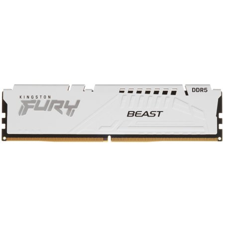 Оперативная память Kingston Fury Beast, DDR5, 16Gb (1x16GB), 5200MHz, CL40, DIMM, с радиатором, белый