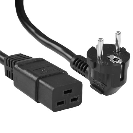 Кабель питания Cablexpert PC-S22-C19-2.5-3M, Schuko-C19, 3x2.5мм2, 16A, с заземлением, медь, 3м, черный, пакет