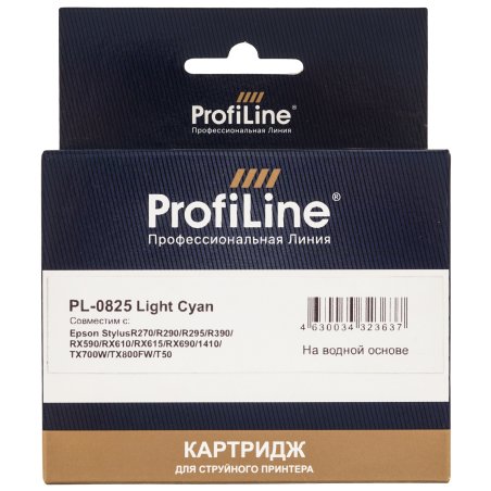 Картридж струйный ProfiLine PL-0825 для принтеров Epson StylusR270/R290/R295/R390/RX590/RX610/RX615/RX690/1410/TX700W/TX800FW/T50 Light Cyan водн