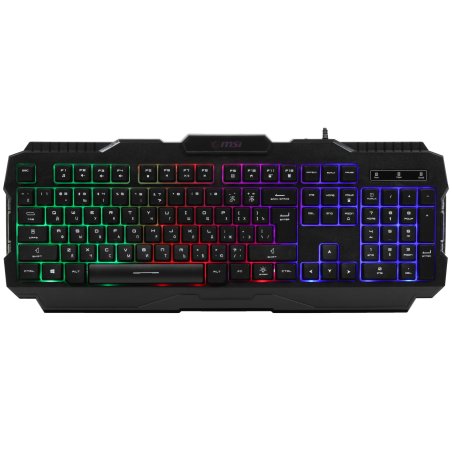 Клавиатура проводная MSI FORGE GK100, Wired, RGb lighting, Anti-ghosting Capability, Black