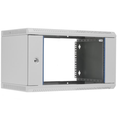 Шкаф настенный ЦМО ШРН-Э-6.350 6U 600x350 мм пер. дв. стекл несъемные бок. пан. серый