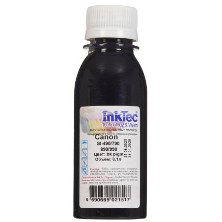 Чернила Canon GI-490/790/890/990(InkTec) BK Pigm, 0,1л